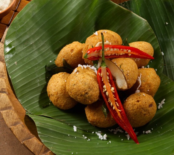 Mysore Bonda with Sorghum Flour and Coconut (Jowar and Coconut Flour Dumplings)